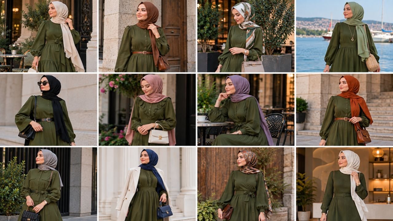 yesil-elbiseye-hangi-renk-sal-gider
