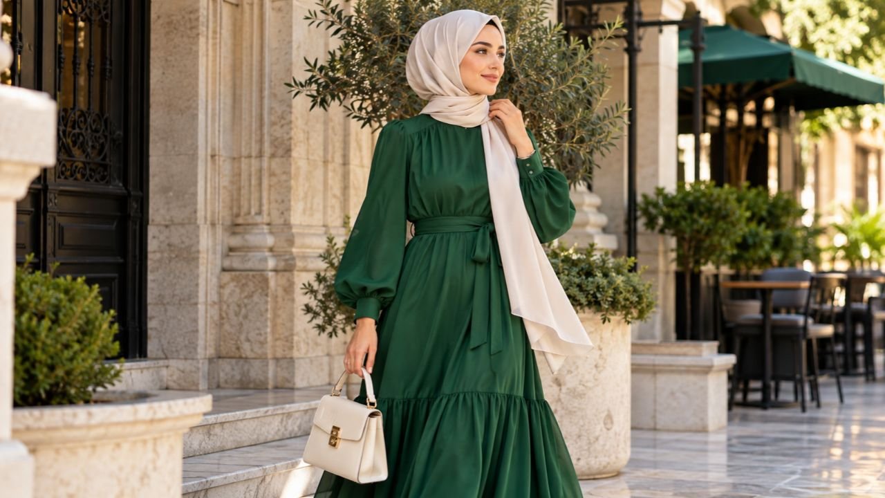 yesil-elbiseye-hangi-renk-sal-gider