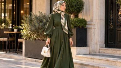 yesil-elbiseye-hangi-renk-sal-gider
