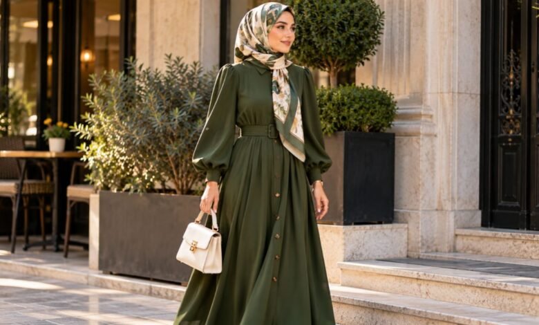 yesil-elbiseye-hangi-renk-sal-gider